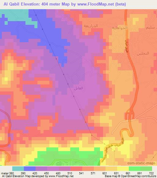 Al Qabil,Libya Elevation Map