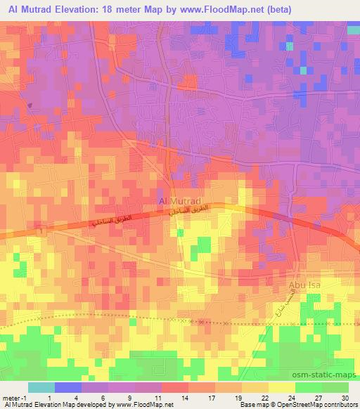 Al Mutrad,Libya Elevation Map