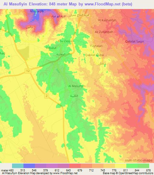 Al Masufiyin,Libya Elevation Map
