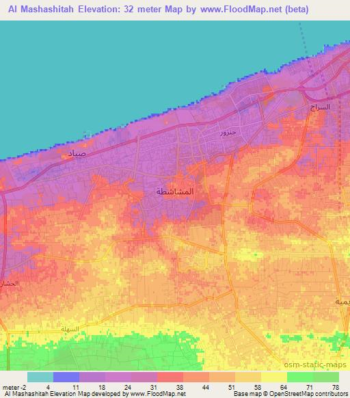 Al Mashashitah,Libya Elevation Map