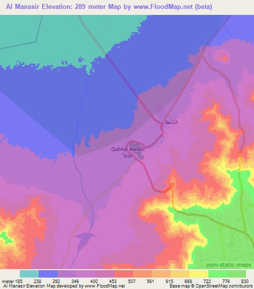 Al Manasir,Libya Elevation Map