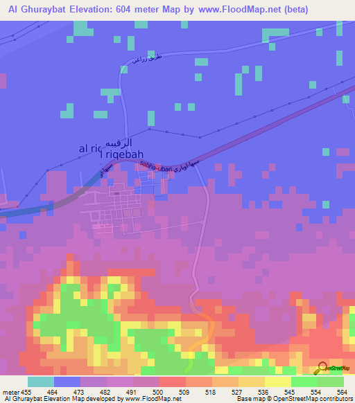 Al Ghuraybat,Libya Elevation Map