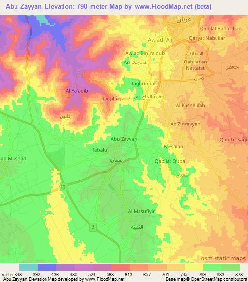 Abu Zayyan,Libya Elevation Map