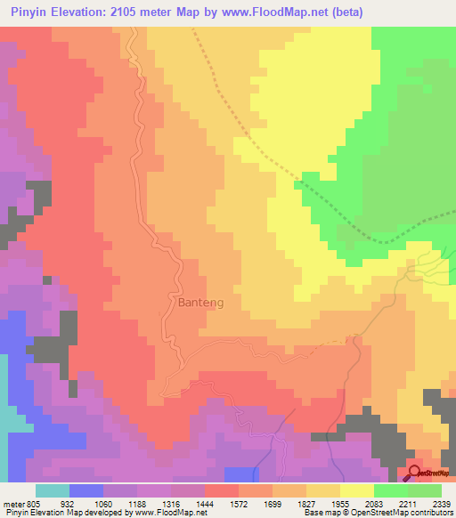 Pinyin,Cameroon Elevation Map