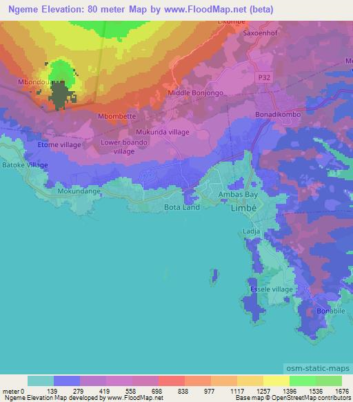 Ngeme,Cameroon Elevation Map