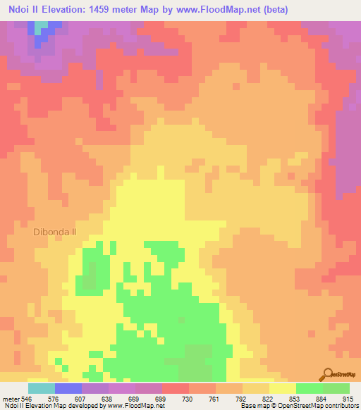 Ndoi II,Cameroon Elevation Map
