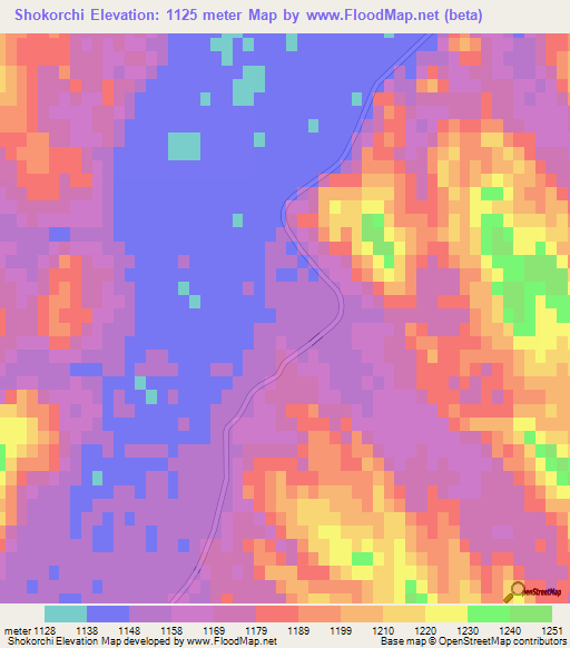 Shokorchi,Iran Elevation Map