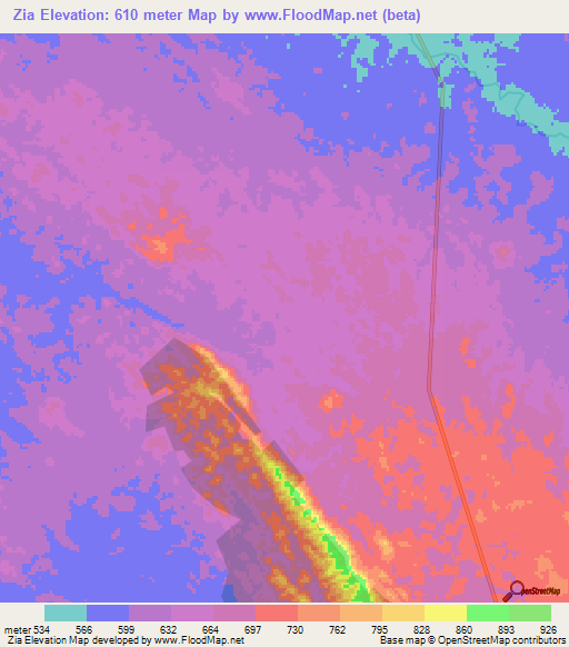 Zia,Angola Elevation Map