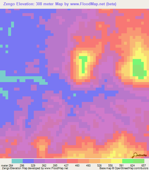 Zengo,Angola Elevation Map