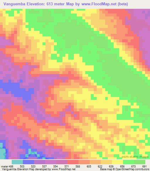 Vanguemba,Angola Elevation Map