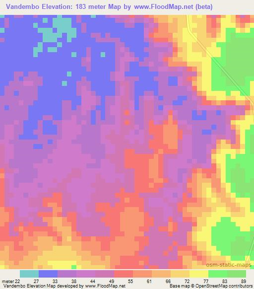 Vandembo,Angola Elevation Map