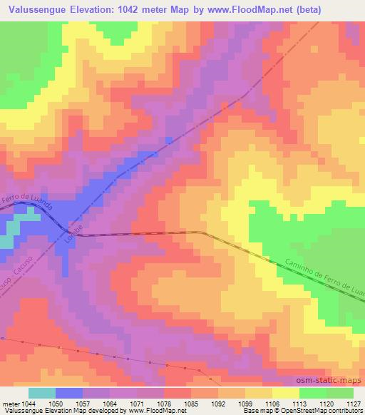 Valussengue,Angola Elevation Map