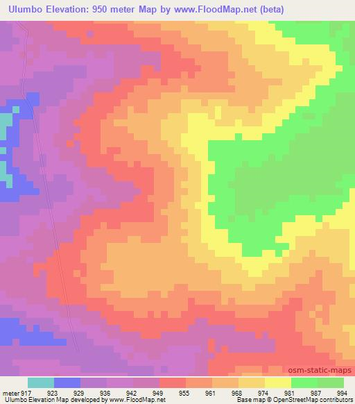 Ulumbo,Angola Elevation Map
