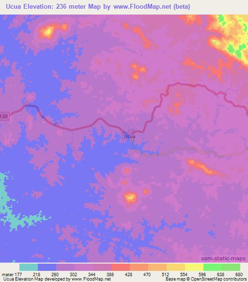 Ucua,Angola Elevation Map