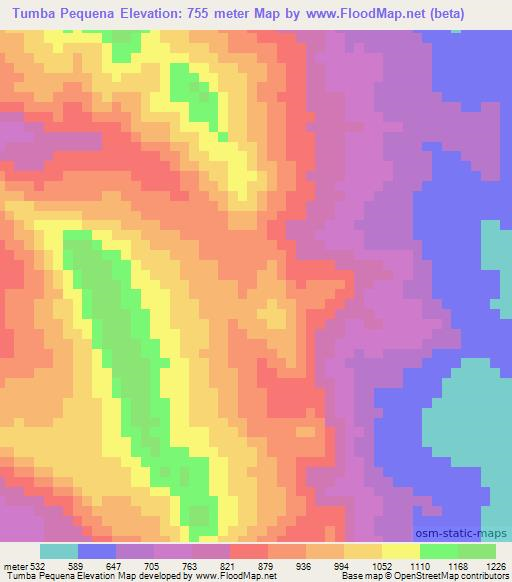 Tumba Pequena,Angola Elevation Map