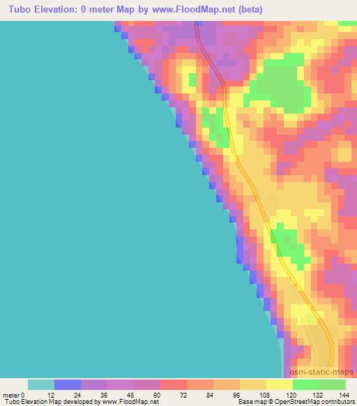 Tubo,Angola Elevation Map