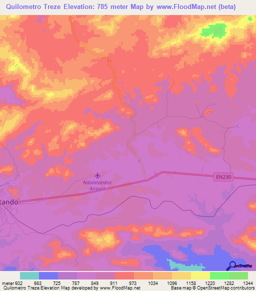 Quilometro Treze,Angola Elevation Map