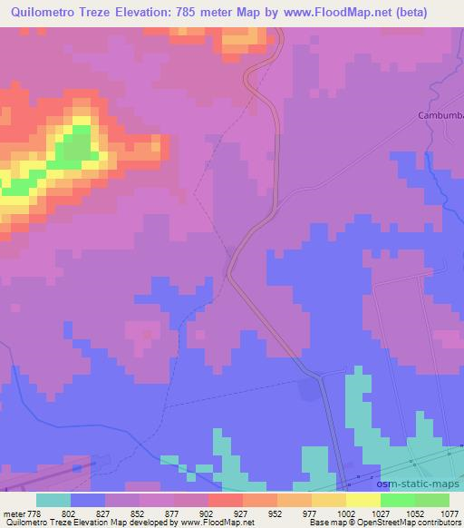 Quilometro Treze,Angola Elevation Map