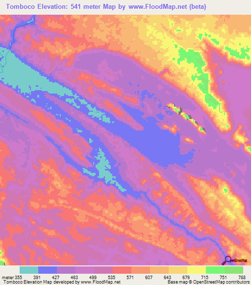 Tomboco,Angola Elevation Map