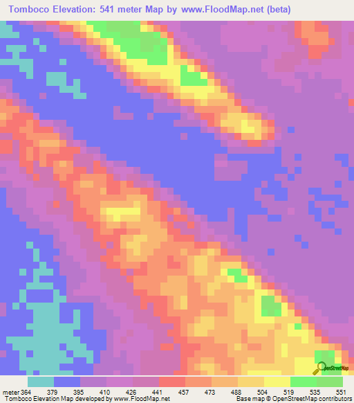 Tomboco,Angola Elevation Map