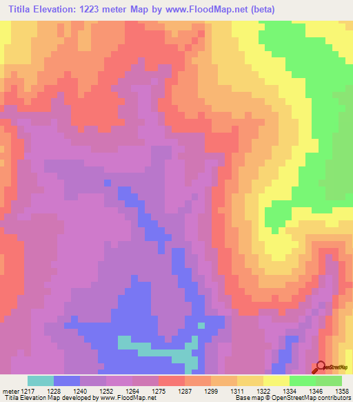 Titila,Angola Elevation Map