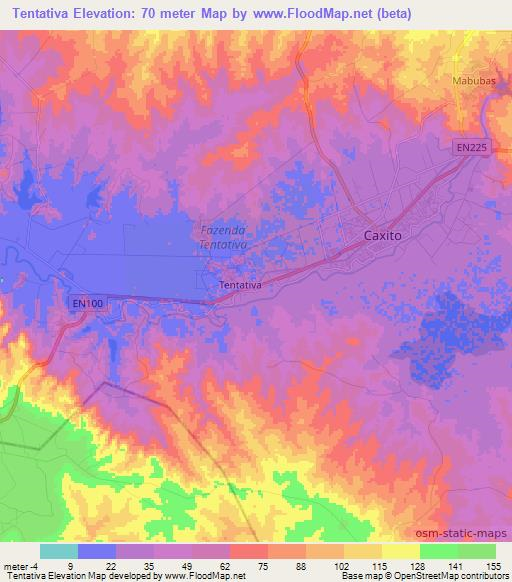 Tentativa,Angola Elevation Map