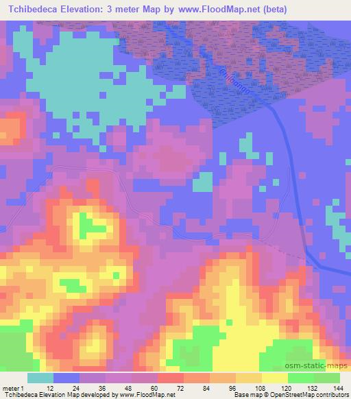 Tchibedeca,Angola Elevation Map