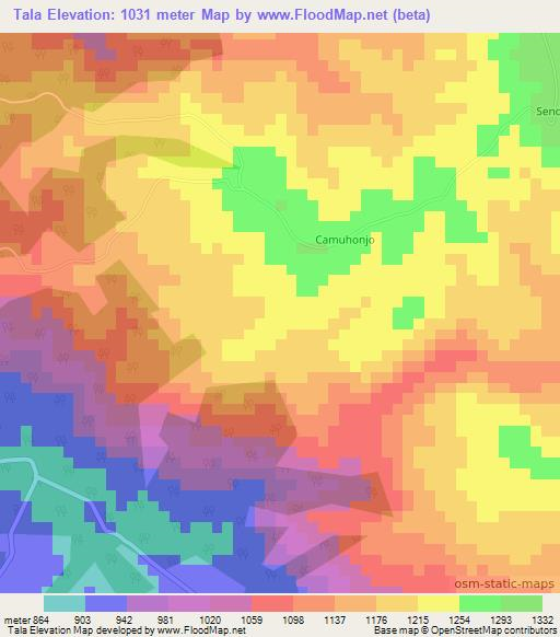 Tala,Angola Elevation Map