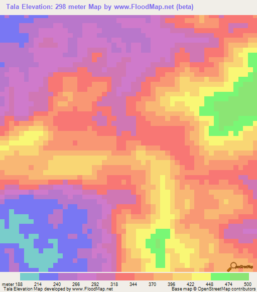 Tala,Angola Elevation Map