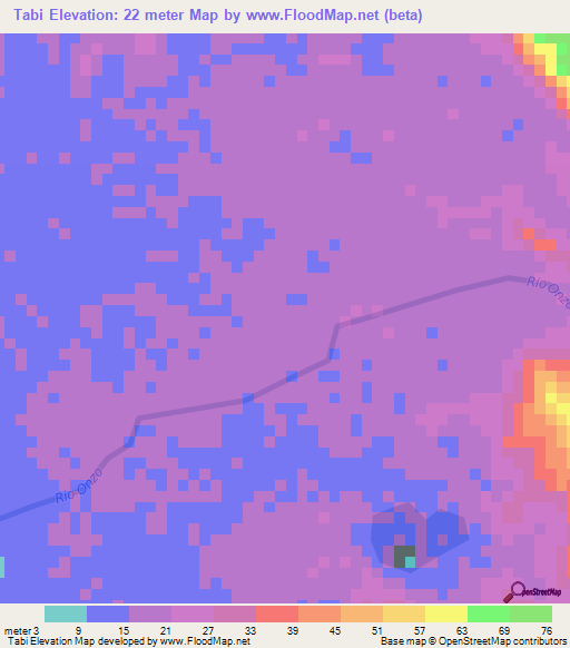 Tabi,Angola Elevation Map