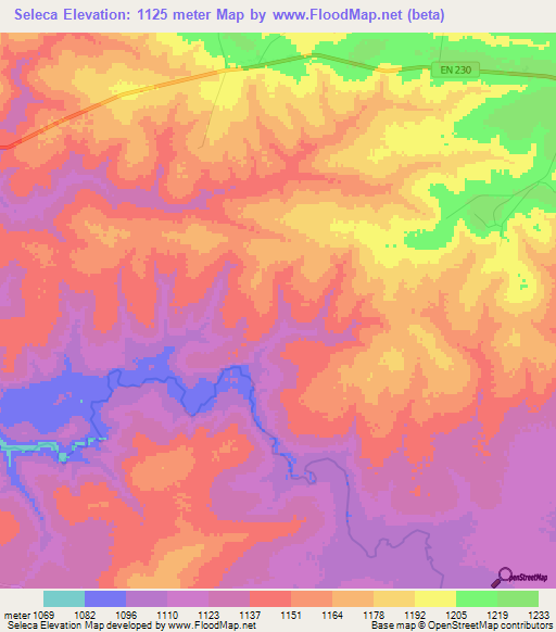 Seleca,Angola Elevation Map