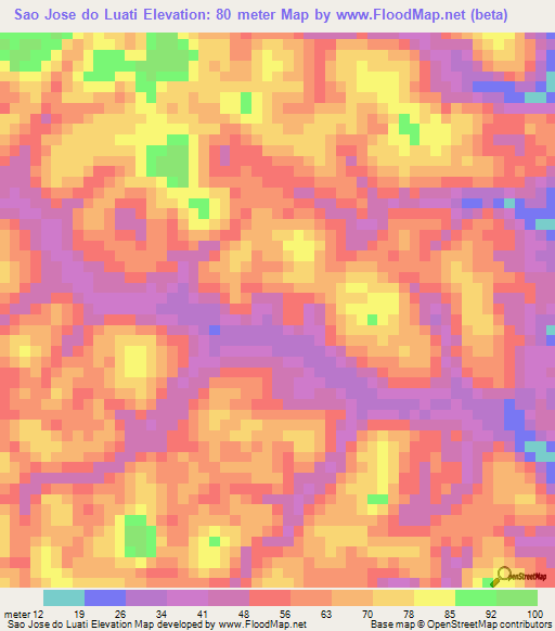 Sao Jose do Luati,Angola Elevation Map