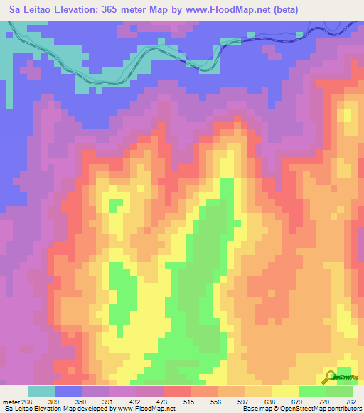 Sa Leitao,Angola Elevation Map