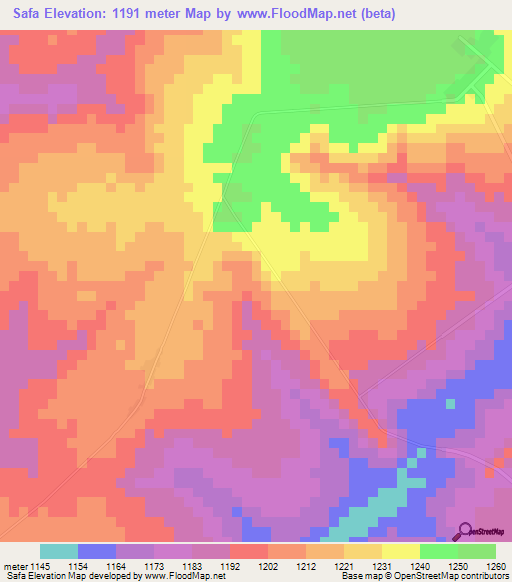 Safa,Angola Elevation Map