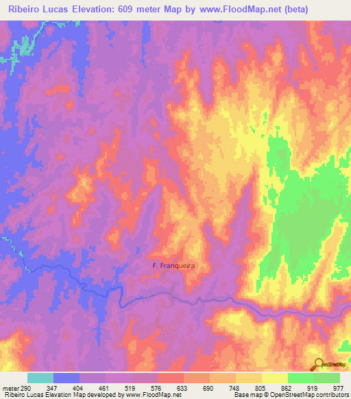 Ribeiro Lucas,Angola Elevation Map