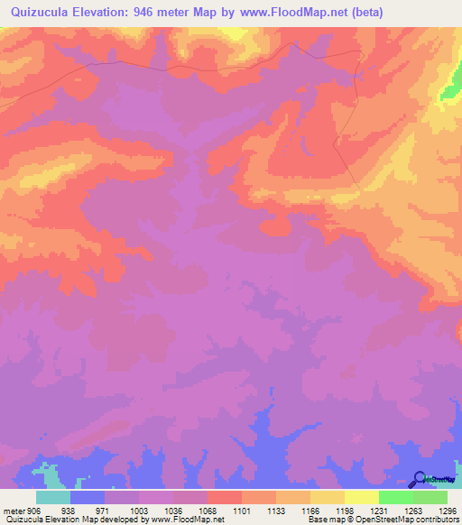 Quizucula,Angola Elevation Map
