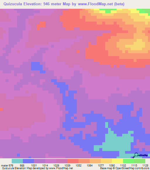 Quizucula,Angola Elevation Map