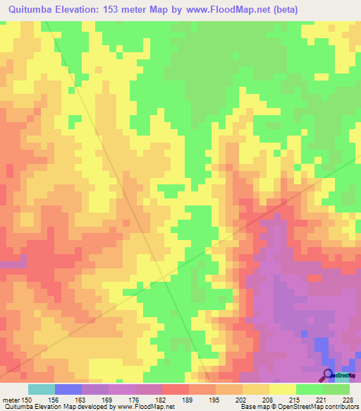 Quitumba,Angola Elevation Map