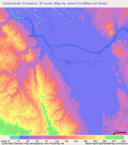 Quitombalo,Angola Elevation Map