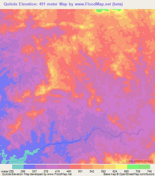 Quitole,Angola Elevation Map