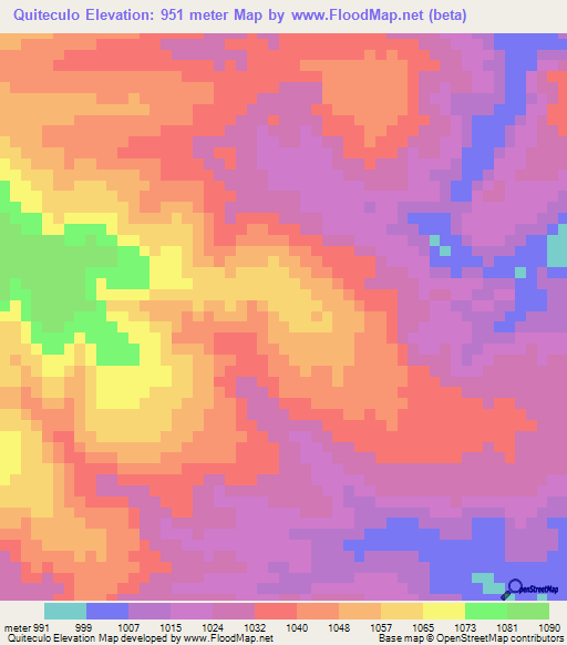Quiteculo,Angola Elevation Map