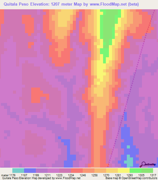 Quitala Peso,Angola Elevation Map