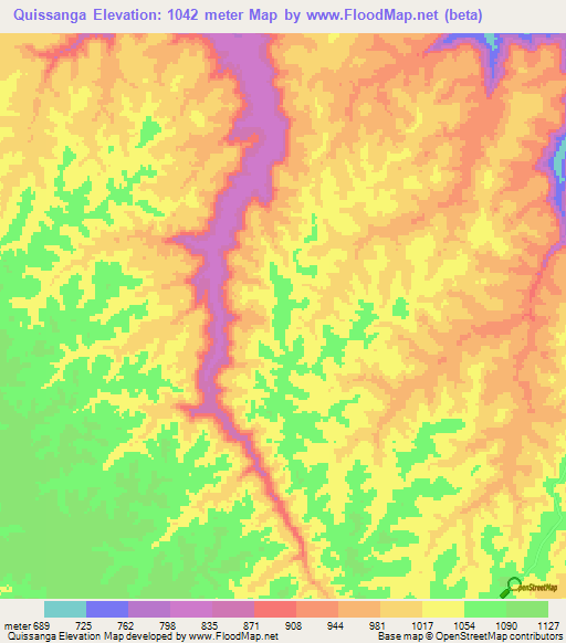 Quissanga,Angola Elevation Map