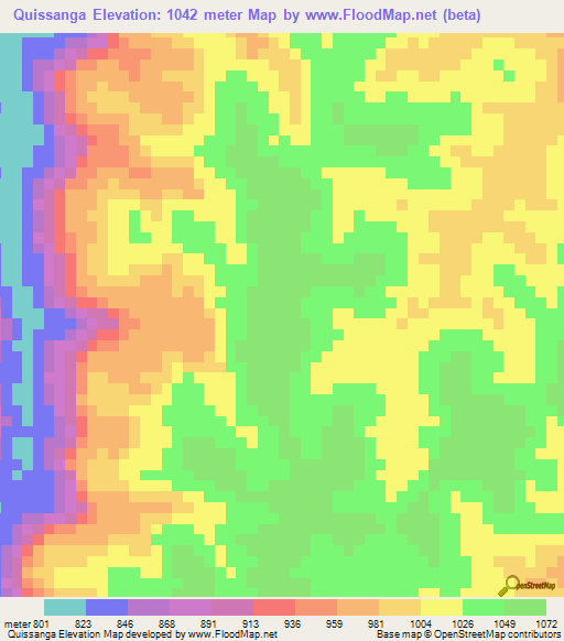 Quissanga,Angola Elevation Map