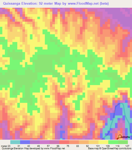 Quissanga,Angola Elevation Map