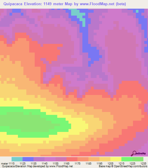 Quipacaca,Angola Elevation Map