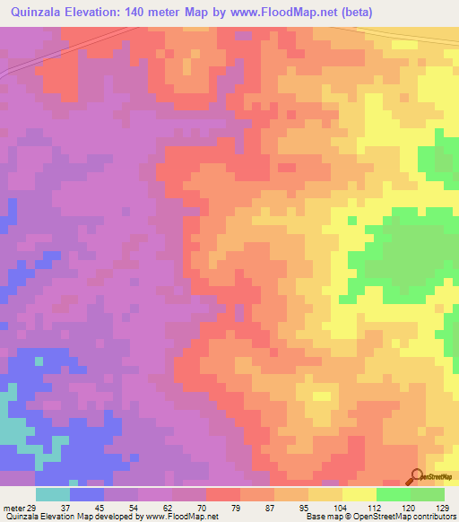 Quinzala,Angola Elevation Map