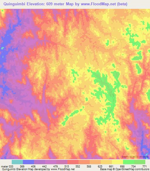 Quinguimbi,Angola Elevation Map