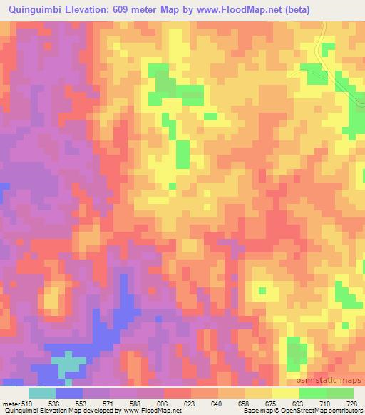 Quinguimbi,Angola Elevation Map