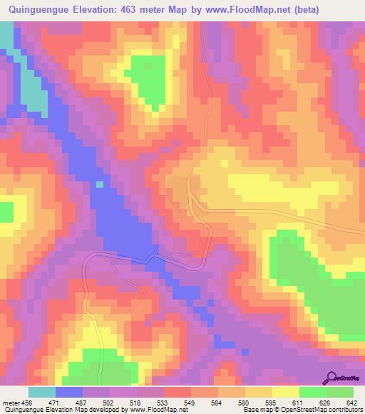 Quinguengue,Angola Elevation Map